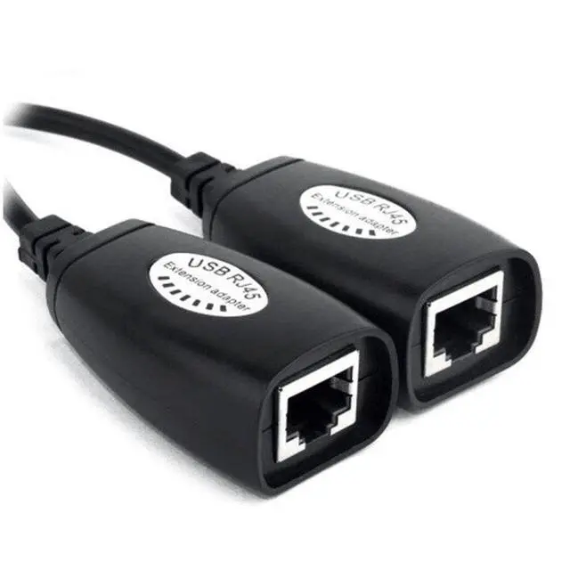 Alt view image 3 of 4 - USB 2.0 Extension Extender Adapter male & Female Up To 150ft Using CAT5/CAT5E/6 RJ45 Lan Network Ethernet Repeater Cable