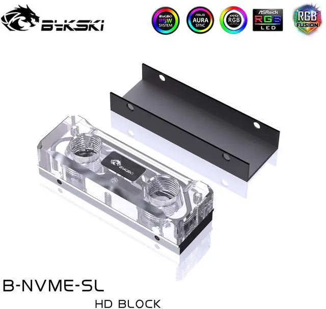 Alt view image 7 of 10 - Water Block for 2280 /22110 PCI-E /SATA M.2 M2 SSD /Solid State Drive Hard Disk Radiator Nvme Heatsink Cooling /B-NVME-SL