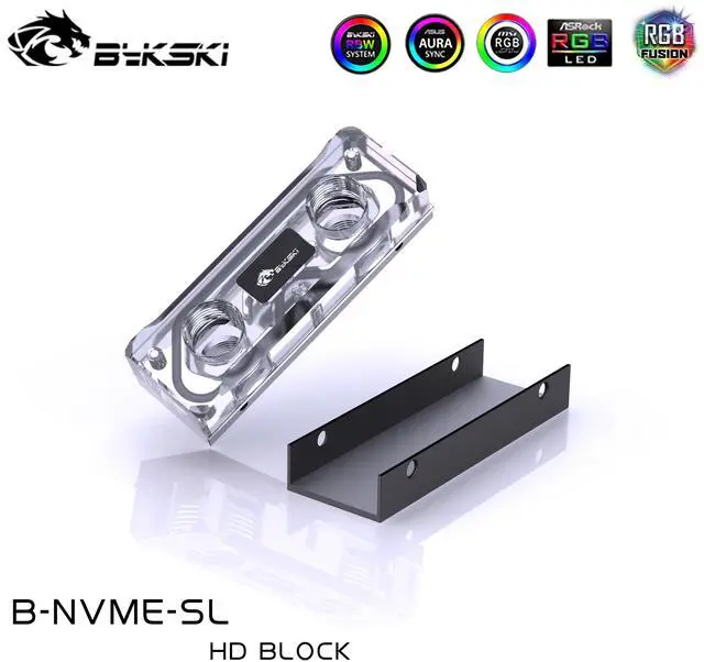 Alt view image 10 of 10 - Water Block for 2280 /22110 PCI-E /SATA M.2 M2 SSD /Solid State Drive Hard Disk Radiator Nvme Heatsink Cooling /B-NVME-SL