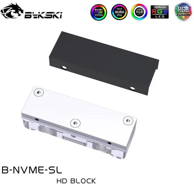 Alt view image 8 of 10 - Water Block for 2280 /22110 PCI-E /SATA M.2 M2 SSD /Solid State Drive Hard Disk Radiator Nvme Heatsink Cooling /B-NVME-SL