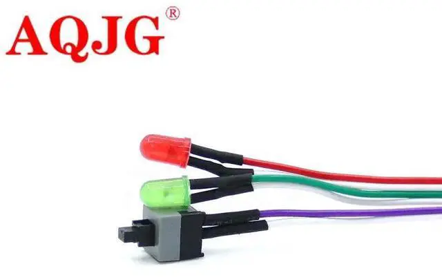 Alt view image 7 of 8 - ATX PC Compute Motherboard Power Cable Switch On / Off / Reset with LED Light 50CM Reset Switch Cable with 2 LED Lights 2018