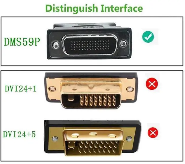 Alt view image 7 of 10 - 59 Pin Male to 2 DVI VGA Displayport Spliter Extension Cable Adapter for graphics card Monitors