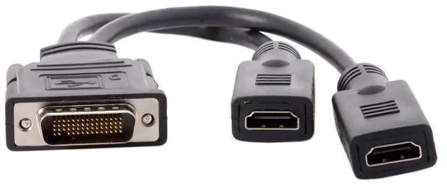 Alt view image 10 of 10 - 59 Pin Male to 2 DVI VGA Displayport Spliter Extension Cable Adapter for graphics card Monitors