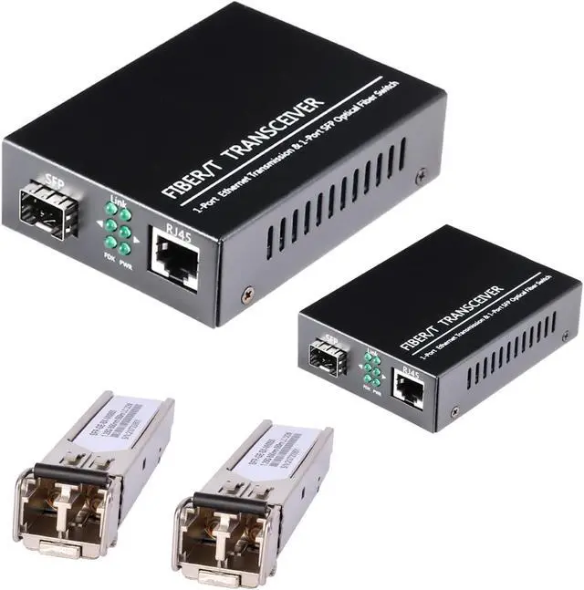 Alt view image 8 of 14 - A Pair of Fiber Transceiver, 1.25G/s Bidi Gigabit Multi-Mode SFP Ethernet Media Converter with 2PCS LC Dual Module Included, 10/100/1000Base-Tx to 1000Base-SX SMF RJ45 to SFP Slot up to 550M