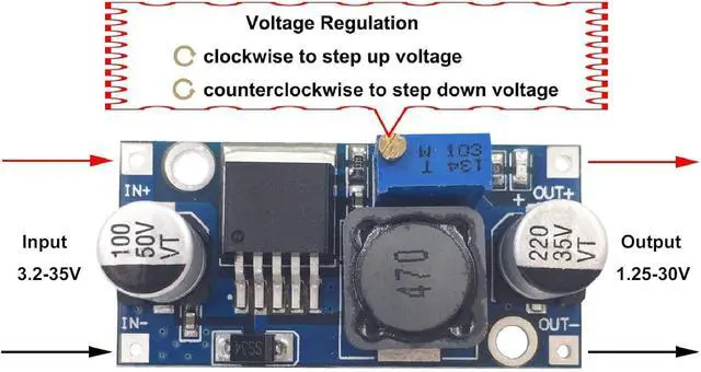 Alt view image 9 of 12 - 6 Pack LM2596 DC to DC High Efficiency Voltage Regulator 3.2-35V to 1.25-30V Buck Converter DIY Power Supply Step-Down Module