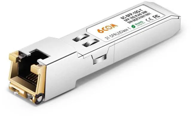 Alt view image 7 of 10 - 6COM 2Pack 1.25G/2.5G/5G/10GBase-T SFP+ Transceiver, 10G SFP+ to RJ45 Copper Module, Compatible for Cisco SFP-10G-T-S, Ubiquiti UF-RJ45-10G, Fortinet, Netgear,Mikrotik, TP-Link(CAT.6a/7, 30m/98.4ft)