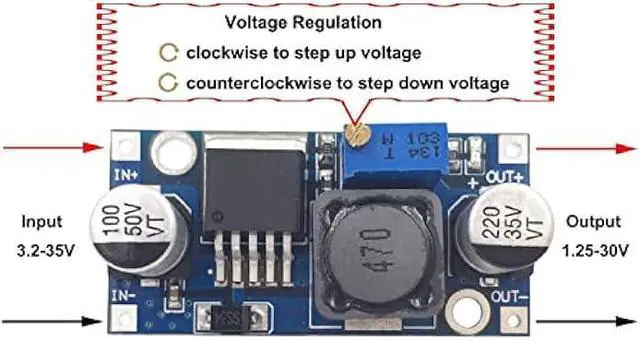 Alt view image 9 of 12 - 6 Pack LM2596 DC to DC High Efficiency Voltage Regulator 3.2-35V to 1.25-30V Buck Converter DIY Power Supply Step-Down Module