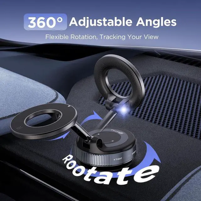 Alt view image 14 of 14 - Vacuum Magnetic Phone Holders for Your Car 2026 Suction Cup Phone Mount with Washable Nano Gel Pads 360° Adjustable Phone Mount Unlock More Scenes Phone Holder for Smartphone&Car/Gym/Mirror