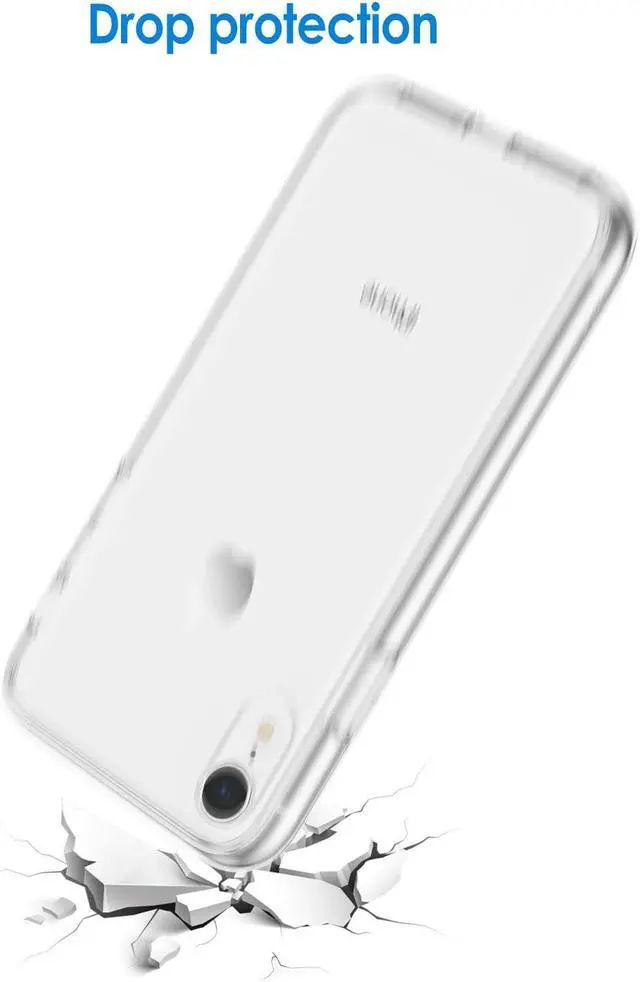 Alt view image 11 of 14 - Case for iPhone XR 6.1-Inch Non-Yellowing Shockproof Phone Bumper Cover Anti-Scratch Clear Back (Clear)