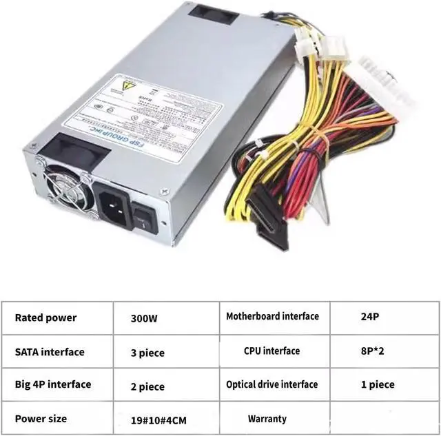 Alt view image 12 of 14 - High Efficiency 250W 300W 350W Power Supply Unit for 1U SFF PC, 8Pin+8Pin Connectors