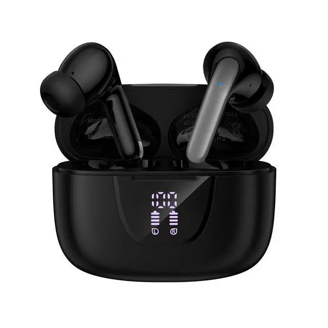 Alt view image 6 of 10 - Wireless Earbuds Bluetooth 5.3 Headphones,Noise Cancelling EarBuds with Deep Bass 60H Playback Stereo Ear Buds with Mic LED Display Charging Case IPX7 Waterproof in Ear Earphone for Phone Laptop Sport