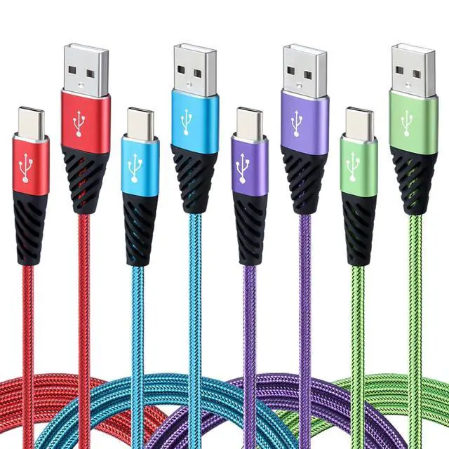 Alt view image 8 of 14 - Type C Charger Cable 10FT 4-Pack Fast Charging Cord USB A to USB C Cell Phone Charger Nylon Braided Compatible with Galaxy S10 S9 S8 Note 10 9 Pixel LG V30