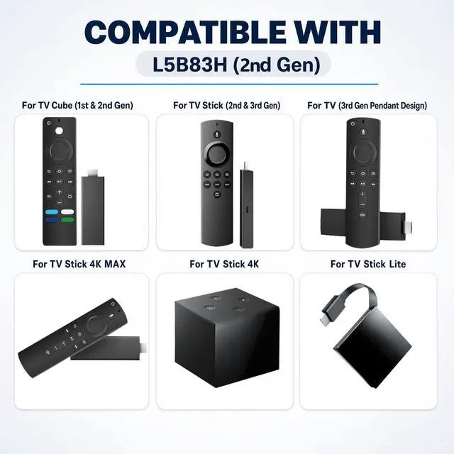 Alt view image 7 of 10 - (Pack of 2) New Voice Replacement TV Remote Compatible with Stick 2rd Gen L5B83H, Compatible with Smart TVs Stick (2nd Gen,3rd Gen,Lite,4K)