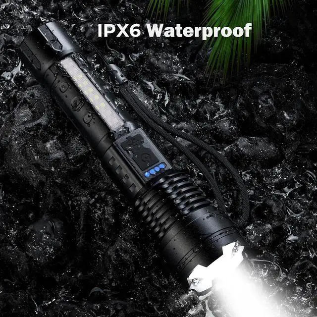 Alt view image 14 of 14 - Flashlight High Lumens Rechargeable 2 Pack 990000 Lumen Super Bright Led Flashlights with 7 Light Modes IPX6 Waterproof Powerful Handheld Flash Light for Camping Home Emergencies