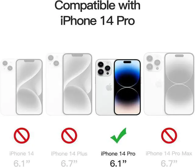 Alt view image 8 of 12 - Case for iPhone 14 Pro 6.1-Inch Non-Yellowing Shockproof Phone Bumper Cover Anti-Scratch Clear Back (Clear)