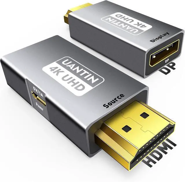 Alt view image 8 of 14 - HDMI to DisplayPort Adapter (4K 60Hz 1080p 120Hz) Uni-Directional HDMI Male to DP Female Converter for Monitor Compatible with GPU Laptop AMD NVIDIA PS5 Xbox and More - 1 Pack
