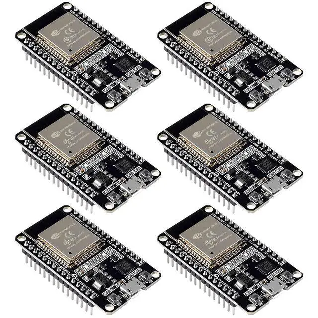 Alt view image 6 of 10 - 6Pcs ESP32 ESP-WROOM-32 Development Board ESP32S 2.4GHz Dual-Core WiFi Bluetooth Microcontroller