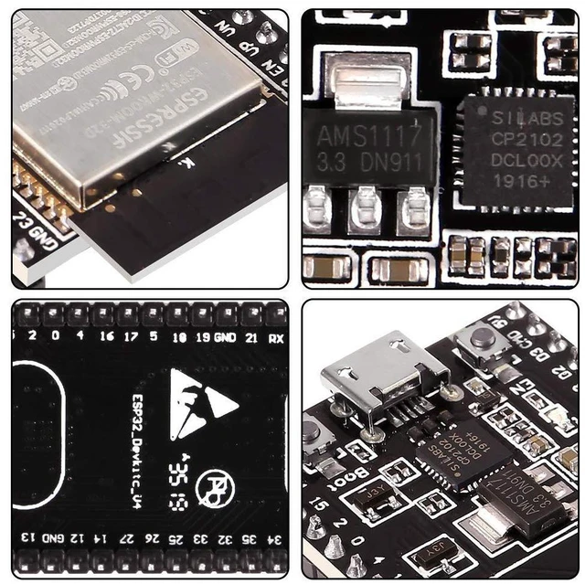 Alt view image 9 of 10 - ESP32 DevKitC Core Board ESP32-WROOM-32U WiFi Bluetooth Development Board for Arduino IDE (5pcs WROOM-32D)