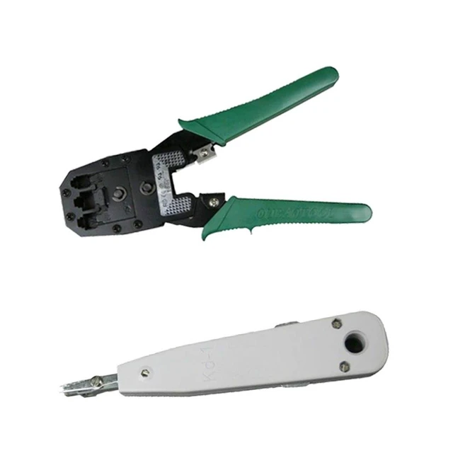 Alt view image 8 of 8 - 9 Pcs Computer Network Maintenance Repair Tool Kit LAN Cable Cable Tester Wire Stripper Screwdriver RJ45 Connector Tools