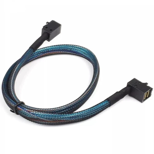 Alt view image 14 of 17 - MINI SAS HD SFF-8643 to 90 Degree MINI SAS SFF-8643 Server Connection Cable 50CM