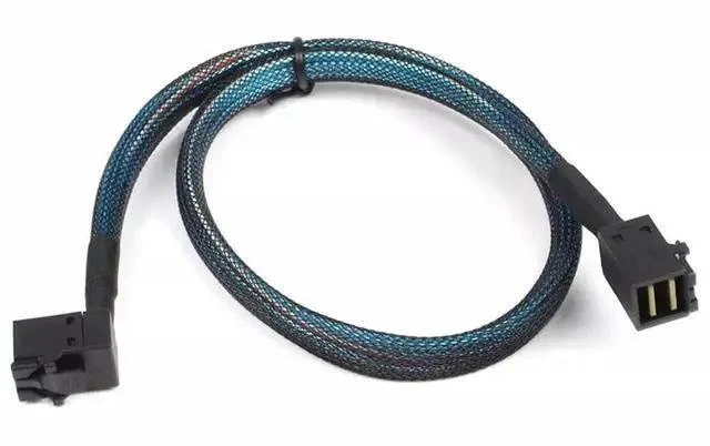 Alt view image 16 of 17 - MINI SAS HD SFF-8643 to 90 Degree MINI SAS SFF-8643 Server Connection Cable 50CM