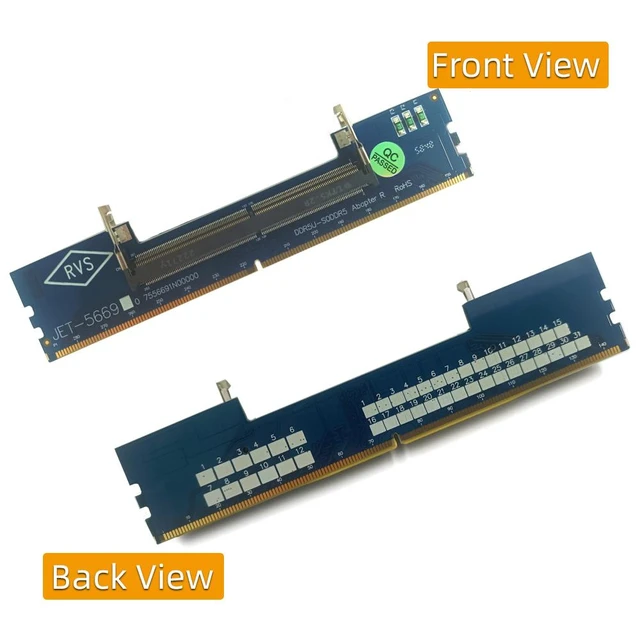 Alt view image 6 of 10 - Laptop DDR5 RAM to SO DDR5 U-DIMM Desktop Adapter Card, Memory Tester SO DDR5 to DDR5 U-DIMM Converter