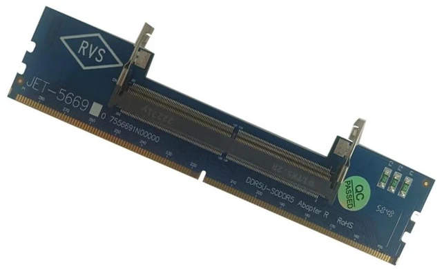 Alt view image 10 of 10 - Laptop DDR5 RAM to SO DDR5 U-DIMM Desktop Adapter Card, Memory Tester SO DDR5 to DDR5 U-DIMM Converter