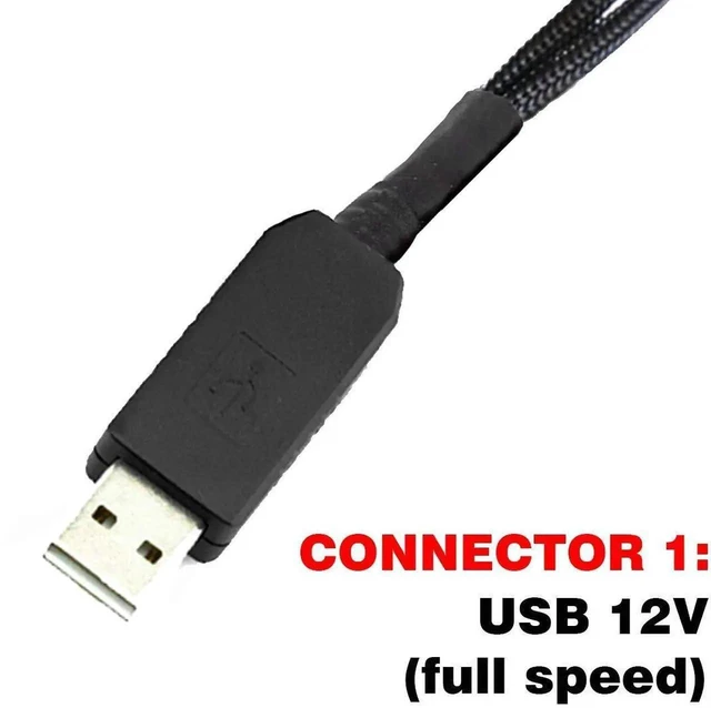 Alt view image 10 of 15 - USB 12V to Dual 4 Pin or 3 Pin PC Fan Sleeved Power Adapter Cable 25 Inches