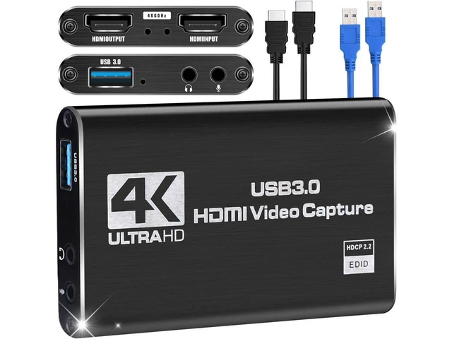 Alt view image 15 of 20 - 4K Capture Card, Game Capture Card for Nin-tendo Switch,1080P HDMI Video Capture Card USB 3.0 60FPS Video Capture Device for Streaming, Video Recording, Gaming Capture Work with PS4/PS5/PC/OBS/DSLR