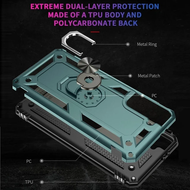 Alt view image 11 of 12 - for Galaxy S21 Case: Samsung Galaxy S21 Case with HD Screen Protector - Military Grade Protective Cases with Ring for Samsung S21 (Dark Green)