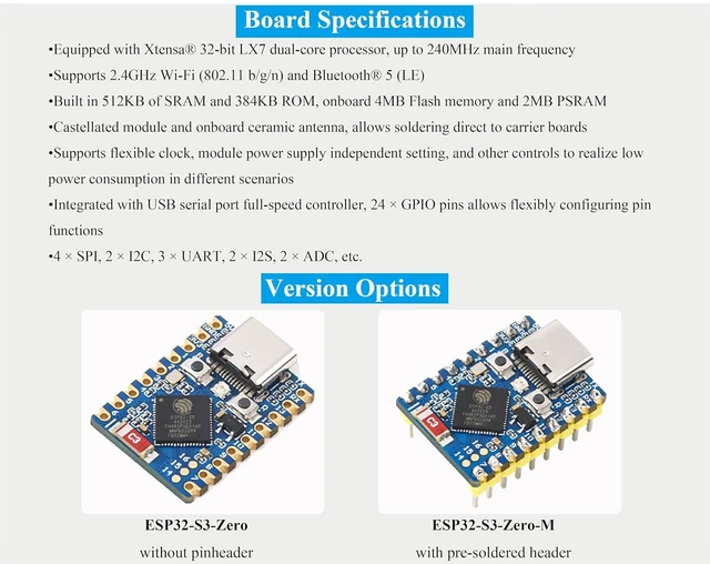 Alt view image 10 of 14 - ESP32-S3 Mini Development Board, Based on ESP32-S3FH4R2 Dual-Core Processor, 240MHz Running Frequency, Support 2.4GHz Wi-Fi & Bluetooth 5, Onboard 4MB Flash Memory/2MB PSRAM-(3PCS)