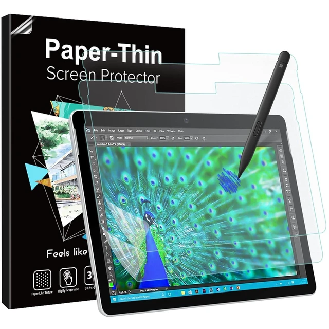 Alt view image 8 of 14 - TiMOVO 2 Pack Paper Screen Protector for Microsoft Surface Pro 11 2024, Surface Pro 10 / Pro 9 / Pro 8 / Pro X 13 Inch, Anti-Glare Anti-Scratch PET Film, Support Surface Pen, Matte