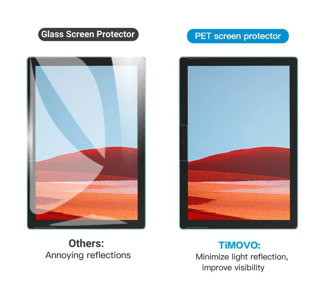 Alt view image 10 of 14 - TiMOVO 2 Pack Paper Screen Protector for Microsoft Surface Pro 11 2024, Surface Pro 10 / Pro 9 / Pro 8 / Pro X 13 Inch, Anti-Glare Anti-Scratch PET Film, Support Surface Pen, Matte