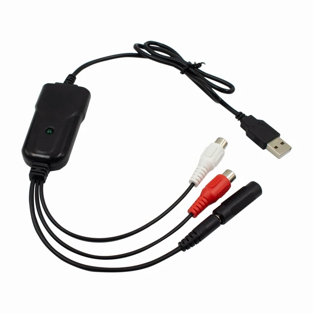 Alt view image 8 of 14 - USB2.0 Audio Capture Card RCA L/R+3.5mm Audio to USB up to 96kHz | Support Wave/MP3 for Tape MD CD Player Phono Laptop