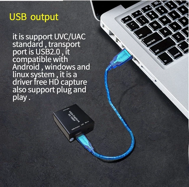 Alt view image 10 of 12 - POMIACAM Video Coverter VGA Capture Card,VGA to USB2.0 Converter,Audio and Video Capture Device,Plug-and-Play,USB Drive-Free HD 1080P Video Capture Tool for Windows,Linux and Android