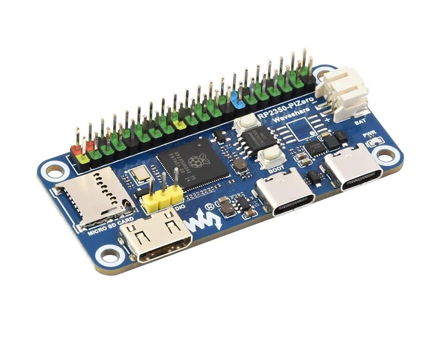 Alt view image 8 of 14 - RP2350-PiZero Development Board, Based On RP2350 Dual-Core & Dual-Architecture Chip, 16MB Flash Memory, DVI Interface, TF Card Slot, PIO-USB Port, 40PIN GPIO, Compatible with Raspberry Pi Hats, LCD