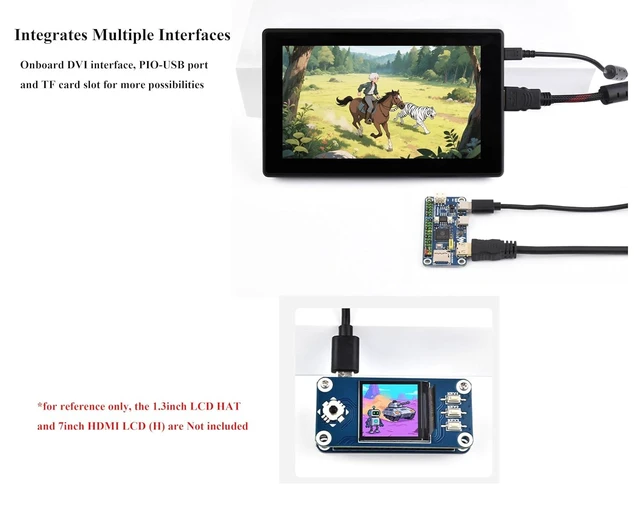 Alt view image 12 of 14 - RP2350-PiZero Development Board, Based On RP2350 Dual-Core & Dual-Architecture Chip, 16MB Flash Memory, DVI Interface, TF Card Slot, PIO-USB Port, 40PIN GPIO, Compatible with Raspberry Pi Hats, LCD