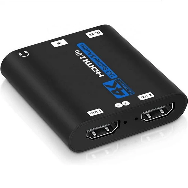 Alt view image 11 of 17 - HDMI 2.0b Splitter 1x2 - 4K@60Hz 1 in 2 Out HDCP 2.2 Compliant, HDR, 3D, 18Gbps, Audio Extractor, Support Dolby TrueHD, DTS-HD, for Home Theater & Gaming