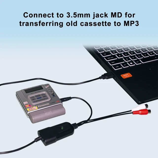 Alt view image 11 of 14 - USB2.0 Audio Capture Card RCA L/R+3.5mm Audio to USB up to 96kHz | Support Wave/MP3 for Tape MD CD Player Phono Laptop