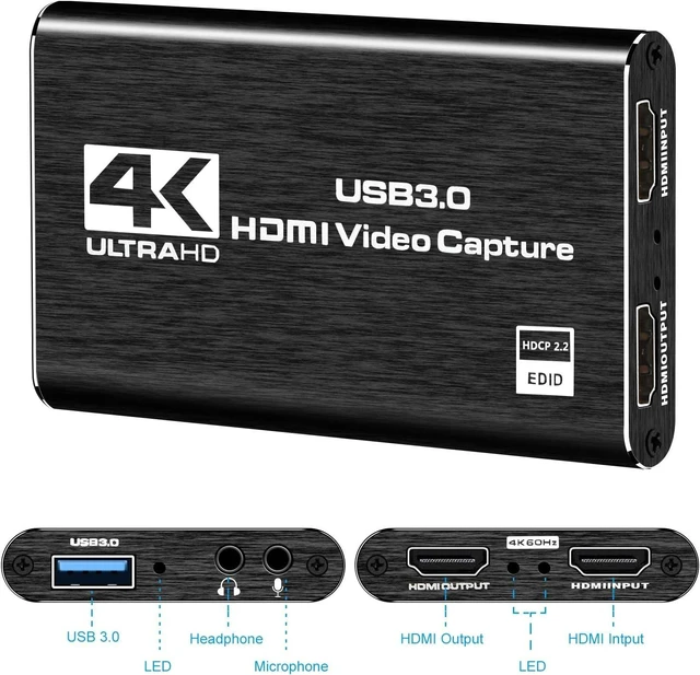 Alt view image 9 of 14 - Capture Card, 4K HDMI Video Capture Card, Game Capture Card, 1080P 60FPS Video Capture Device, HDMI to USB 3.0 Capture Card for Streaming, Work with Camera/Xbox/PS4/PS5/PC/OBS