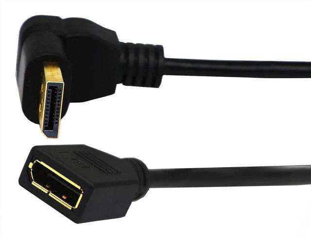 Alt view image 11 of 17 - (30 CM/12inch) DP to DP Cable, Gold Plated 90 Degree Up Displayport Male to Displayport Female Audio and Video Extender Adapter Cable (Up M/F)