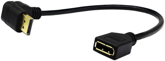 Alt view image 13 of 17 - (30 CM/12inch) DP to DP Cable, Gold Plated 90 Degree Up Displayport Male to Displayport Female Audio and Video Extender Adapter Cable (Up M/F)