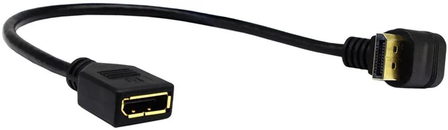 Alt view image 14 of 17 - (30 CM/12inch) DP to DP Cable, Gold Plated 90 Degree Up Displayport Male to Displayport Female Audio and Video Extender Adapter Cable (Up M/F)