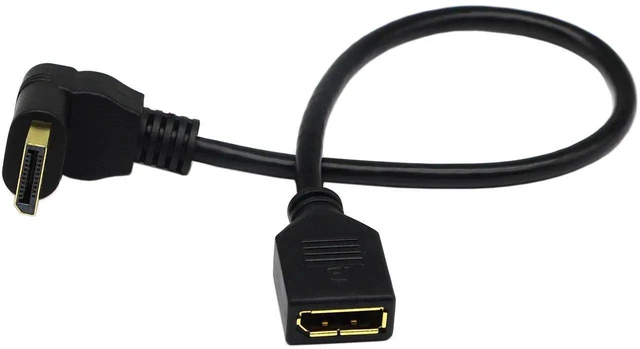Alt view image 15 of 17 - (30 CM/12inch) DP to DP Cable, Gold Plated 90 Degree Up Displayport Male to Displayport Female Audio and Video Extender Adapter Cable (Up M/F)