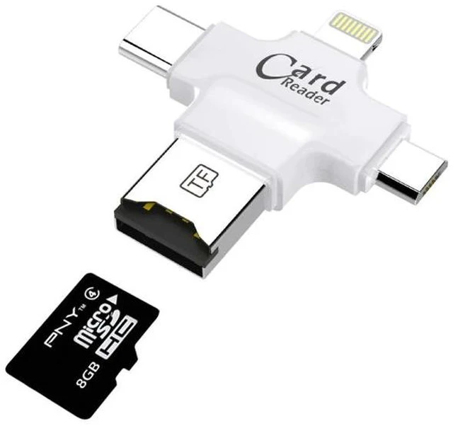 Alt view image 8 of 10 - 4 in 1 Card Reader usb-C Micro USB MicroSD tipo C Cardreader for Android ipad/iphone 7plus 6s5s MacBook OTG TF SD reader