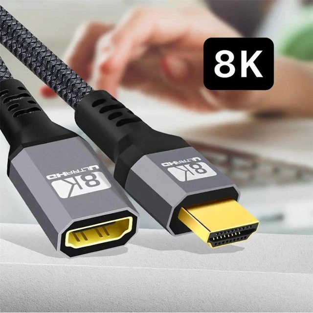 Alt view image 16 of 20 - HDMI 2.1 Extension Cable Male to Female Ultra-HD 8K 60hz 4K 120hz 48Gbs with Audio 3D HDMI Cord Black 0.5M