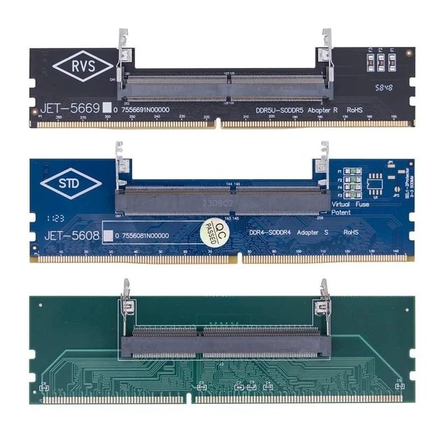 Alt view image 13 of 13 - :(DDR4 RAM Connector)
DDR3 DDR4 DDR5 to SO-DIMM Adapter Connectors Laptop RAM Memory DDR3/4/5 Sodimm to Dimm Riser 240pin 288pin DIMM Card for Desktop
