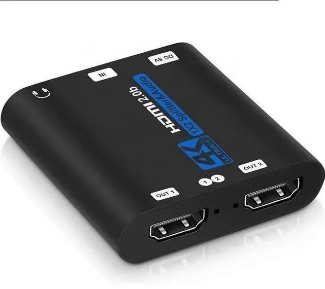 Alt view image 16 of 17 - HDMI 2.0b Splitter 1x2 - 4K@60Hz 1 in 2 Out HDCP 2.2 Compliant, HDR, 3D, 18Gbps, Audio Extractor, Support Dolby TrueHD, DTS-HD, for Home Theater & Gaming