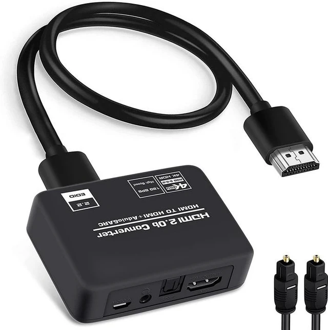 Alt view image 15 of 20 - 4K@60Hz HDMI 2.0b Audio Extractor Splitter - HDMI to Optical SPDIF & 3.5mm Stereo Converter, Support HDR10, HDCP 2.2, ARC, 18Gbps, for PS5, Xbox, Home Theater