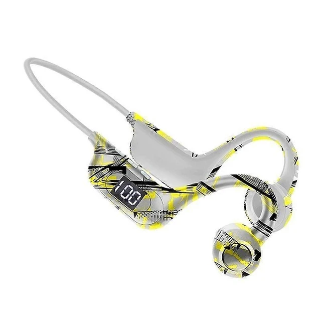 Alt view image 11 of 12 - 5.3 Bluetooth Bone Conduction Headphones, Open Ear Wireless with LED Display, IP56 Waterproof, 8H Playtime